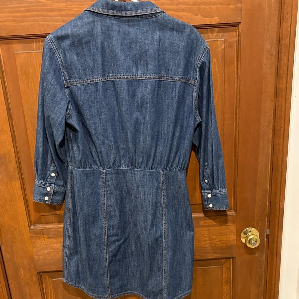 NWOT Veronica Beard Keston Casual Dark Blue Denim Shirt Dress 10 / 8 - Picture 8 of 13